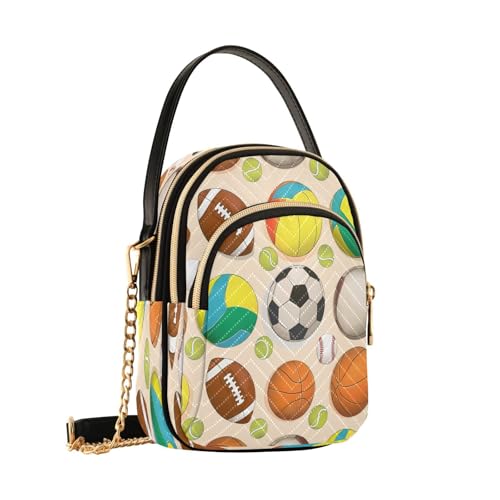 Sports Balls Shoulder Bags for Women Retro Classic Handbag Purse Small Purses with Chain2