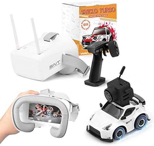 SNICLO RC Car 2009 Remote Control Car with HD FPV Camera and FPV Goggles, 1/100 Scale Mini FPV RC Car, High Performance RC Cars for Adults 2.4 GHz RC Drift Car(White)