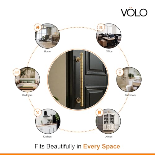 Image of VOLO Main Door Pull Push Handle for Main Entry | Interior Exterior Use | Modern Home Office Door Hardware Pull Handle | (Antique Brass, 12 Inch (300MM), Pack of 2 Piece (K-58))