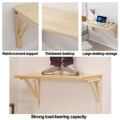 Bureau d'ordinateur pliant en bois massif pour libérer l'espace mural - 7