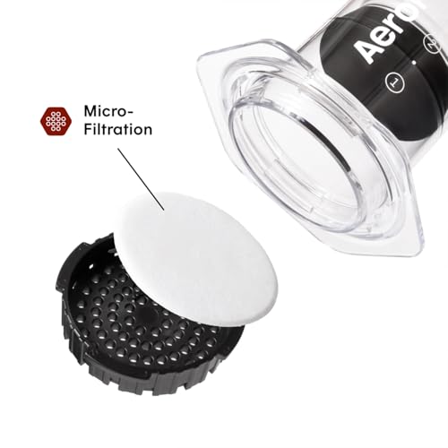 Image of AeroPress Clear Coffee Press - All-in-One French Press, Pour-Over & Espresso Style Manual Brewer, 2 Min Brew for Less Bitterness, More Flavor, Small Portable Coffee Maker, Travel & Camping (Pack of 2)