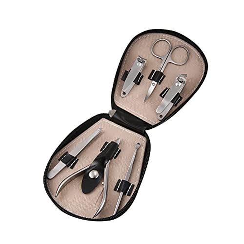 Kit de manicura de acero inoxidable, cortaúñas portátil, 8 piezas, kit de cuidado de uñas rojo para hombre y mujer (color: rojo)