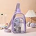 XYWstore Clear Sling Bag, Clear Bag for Stadium Events for Women, Clear Crossbody Bag for Stadium Approved (Purple)