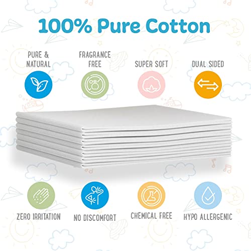 Peekapoo - Disposable Cotton Wash Cloths (50 Pack), Biodegradable, Soft, Thick, Baby Burp Cloths, Unscented, Hypoallergenic Burping Cloth, Sensitive Skin2