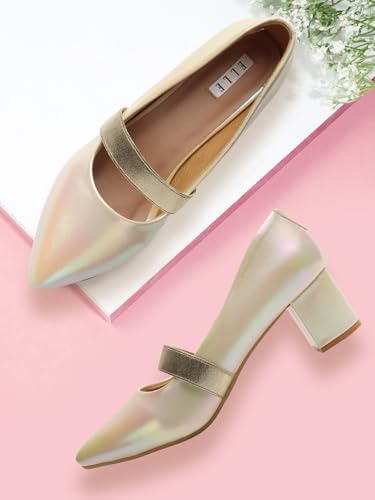 Image of ELLE Women's Mary Jane Style Block Heels Slip-On Pumps