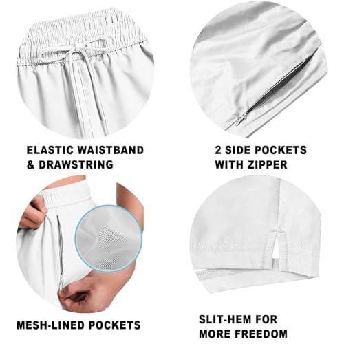 TENGINE Men's Swim Trunk 5" with Compression Liner 5 Inch Quick Dry Board Shorts Zipper Pocket4