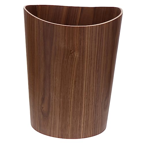 Caneca de basura rectangular de madera estilo nórdico SOLUSTRE