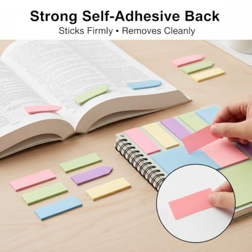 Image of FunBlast Sticky Notes - 375 Sheets Sticky Notes, Stationary Items, Self-Adhesive Memo Pad Bookmark Point It Marker Memo Sticker, Sticky Pad, Stick Notes for Study - 6 Size (Light Color)