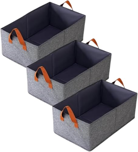 Kit 3 Caixas Organizadora Tecido com Alça 26 Litros 47cm x 27cm x...
