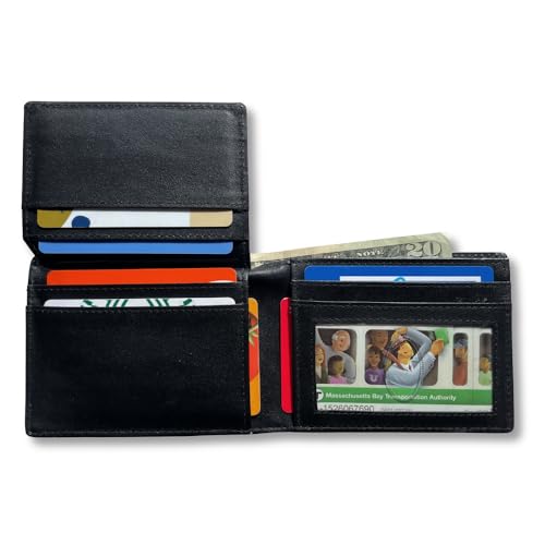 Big Skinny Full Leather RFID Blocking L-Shape Wallet (Tuxedo Black)3