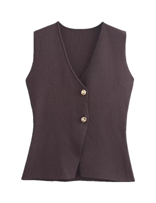 Lumister Womens Crop Knit Vest Sleeveless Botton Down Cardigan Sweaters Knit Tank Summer Vest