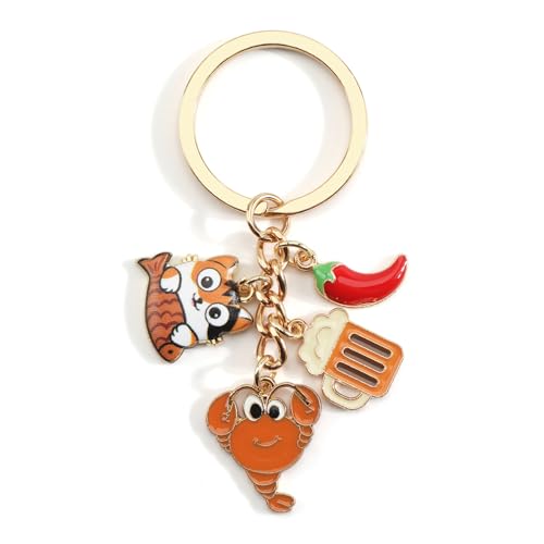 Porte-Clés Homard Avec Chat De Dessin Animé, Bière, Pendentif Porte-Clés Chili, Style Mignon, Cadeau Pour Maman, Cadeau D'amitié