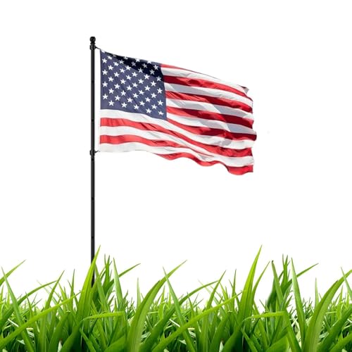 Mástil Bandera Exterior para Enterrar En Tierra Residencial,Mástiles Exteriores para Jardín   Soporte De Mástil Resistente,para Patriota Veterano Patio Delantero Y Trasero Jardín Césped Patio Escuela