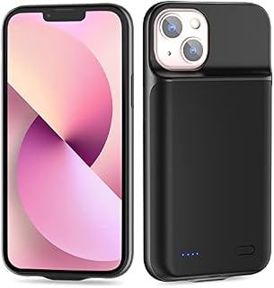 Battery Case for iPhone 13, [7000mAh] 2023 Conqto New Upgraded Ultra-high Capacity 0 Cycle Protective Portable Slim Charging Case Rechargeable Extended Battery Pack Charger for iPhone 13 -Black