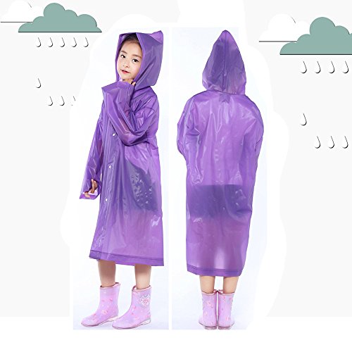 Raincoats for Kids Reusable Rain Ponchos with Hood and Sleeves Rain Coats for Boys and Girls2