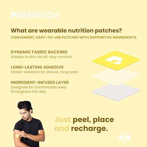Image of Recovery Patch - Plant-Based Vegan Topical Patch - DHM - NAC - Glutathione - B-Complex - Non-Ingestible - Water-Resistant - Gentle on Skin - Gluten Free - Made in USA - 12 Patches
