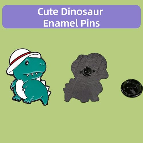 9 Pcs Cute Dinosaur Enamel Pins, Dino Anime Pins for Backpacks Animal Brooches for Backpacks Lapel Pins Clothes Hats Bags Backpack Badges Accessory Diy Gifts for Women Men4