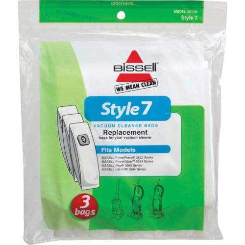 Bissell Vacuum Cleaner Bags Genuine Style 7 3 Bags in A Pack Vacuum Cleaner Bags (1 Pack of 3, Model Number: 32120