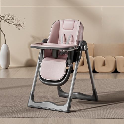 Momgla ベビーチェア ハイチェア&ローチェア 折りたたみ 3段テーブル付き 調節可能 移動便利 5点式ベルト ベビー椅子 赤ちゃん食事 出産祝い 6か月〜4歳 80*50*100CM (ピンク,ハイエンドバージョン)
