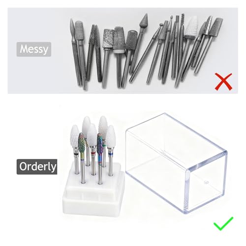 Organizador para 7 piezas de brocas para uñas miniatura 6
