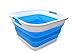 SAMMART Collapsible Plastic Laundry Basket - Square Tub/Basket - Foldable Storage Container/Organizer - Portable Washing Tub - Space Saving Laundry Hamper (1, Sky Blue)