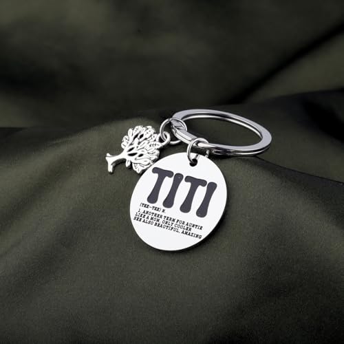 Porte-clés TiTi message affectueux auntie argenté - 5