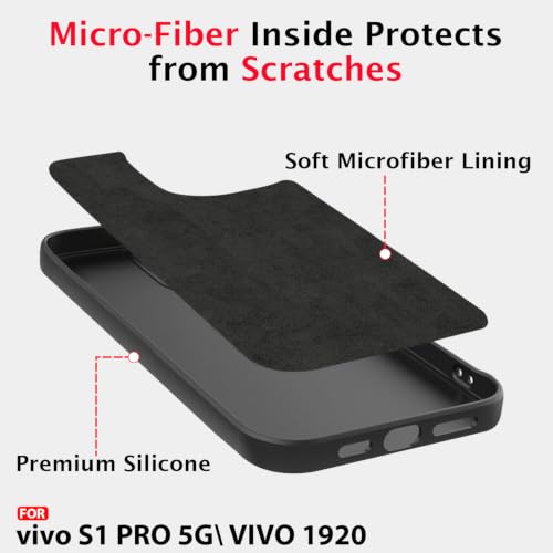 Image of LIRAMARK Silicone Soft Back Cover Case for Vivo S1 Pro /Vivo 1920 (Silicone Black)