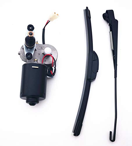 Image of 12V Electric UTV Windshield Wiper Motor Kit Fits Polaris Ranger RZR Kawasaki Honda Pioneer Golf Cart Agriculture Vehicle,110 Degree Swing Motor Wipers