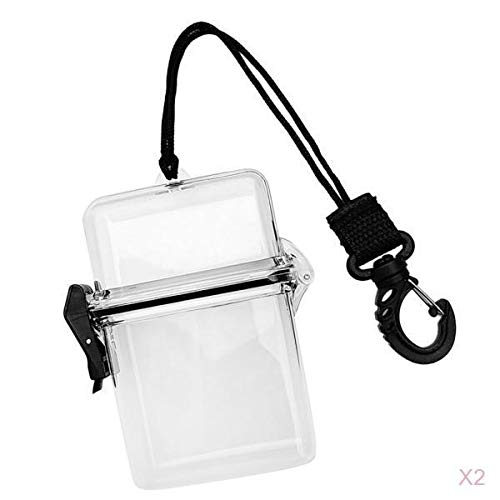 Luzhengyang 2pcs Scuba Diving Surfing Dry Box Container with Carrying Strap for Valuables - Compact & Portable Storage Case for Beach and Water Activities - and Weight ABS Plastic