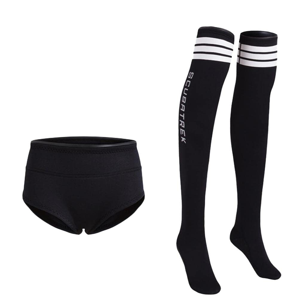 pistro Damen-Neoprenanzug, 1,5 mm, Neopren, Tauchen, Schnorchel, Unterwäsche, kurze Hose, flach, Schwarz, Größe L