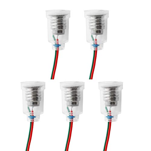 Maxmoral 5PCS E10 Lamps Base E10 LED Screw-Mount Small Bulbs Holder with Wire for Home Experiment Circuit Electrical Test Accessories