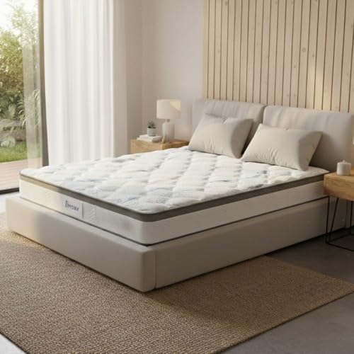 Dreamz Single Spring Mattress Knitted Fabric, Hypo-allergenic Materials, Pocket Spring System, HD Foam Medium Firm Coil Bedding Tight Top, 25CM Thickness, Breathable Top,15Yrs Warranty, White