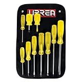 Urrea JBUD02 Juego de destornilladores con mango ámbar combinados, 10 piezas