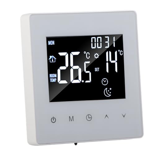 KIMISS Termostato Inteligente 3A con Pantalla LCD - Termostato de Calefacción de Agua Programable para Hogares, Oficina, Hotel y Hogares de Ancianos (Sin WiFi)