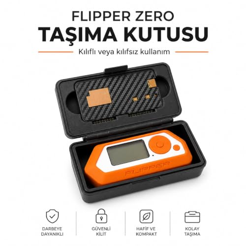 Flipper Zero için Taşıma Kutusu, Siyah, Darbeye Dayanıklı, Güvenli Kilit, Hafif ve Kompakt