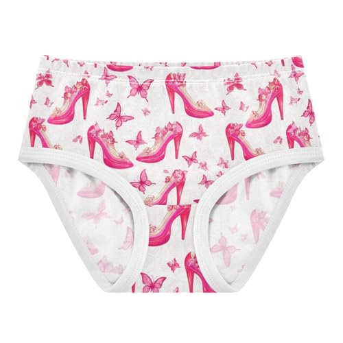 Joisal Cartoon Toddler Underwear Floral 2t Cotton Little Girl Panties High Heeled Shoes Butterfly Pink Briefs Underpants