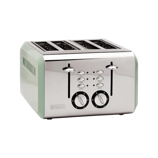 Haden 75009 COTSWOLD 4-Slice, Wide Slot Retro Toaster with Browning Control, Cancel, and Defrost Settings (Sage)