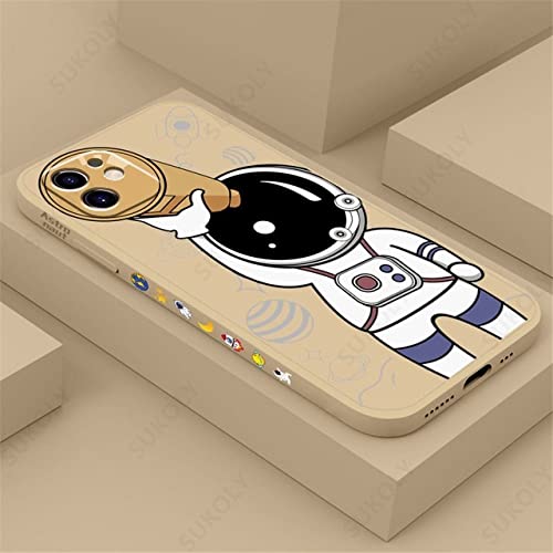 Coque en silicone astronaute pour iPhone 13 Pro idéale pour vos selfies quotidiens