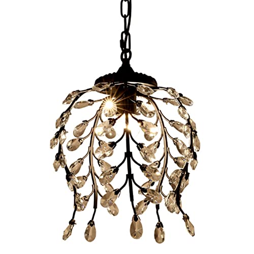 Lustre en cristal de ferme noir pour plafond haut de gamme