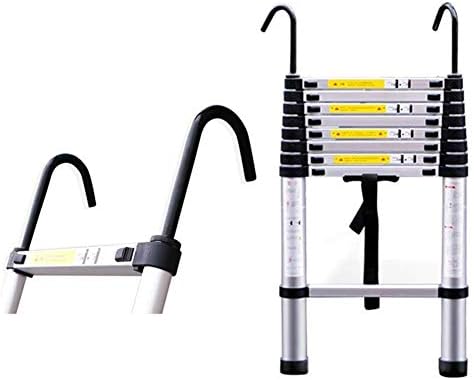 OUSIKA Ladders,Telesladder Portable Collapsible Ladders,Extra Tall Telescoping Ladder with Detachable Hook, Aluminum Protable Folding Extension Ladder/2.6M/8.5Ft