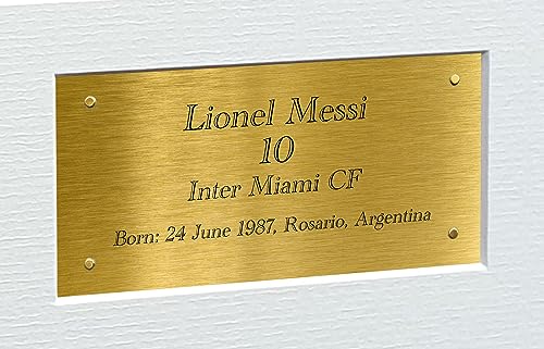 12x8 A4 Lionel Messi Inter Miami Autographed Signed Photo Photograph Picture Frame Football Soccer Poster Gift Gold - Image 2