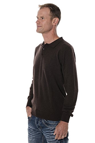 UGHOLIN Men's 100% Yak Wool Long Sleeve Knit Polo Sweater2