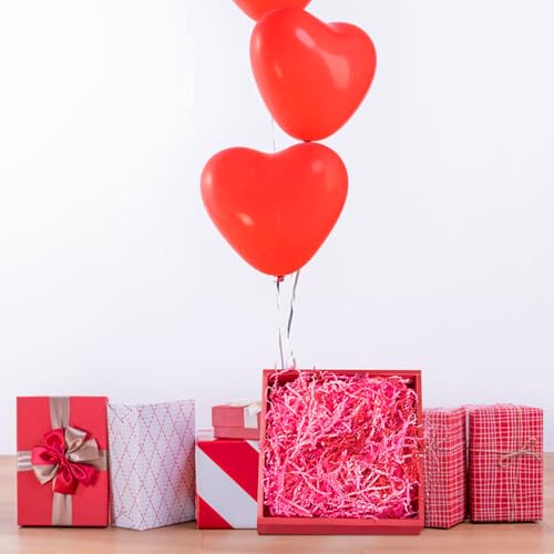 CIPOWM 16oz Valentine\'s Day Crinkle Cut Paper Shred, 3 Colors Red Pink Raffia Paper Shred Filler with Heart Confetti Shredded Paper Grass for Gift Wrapping Craft DIY Gift Bag Box Filling Party Supply - Thumbnail 7