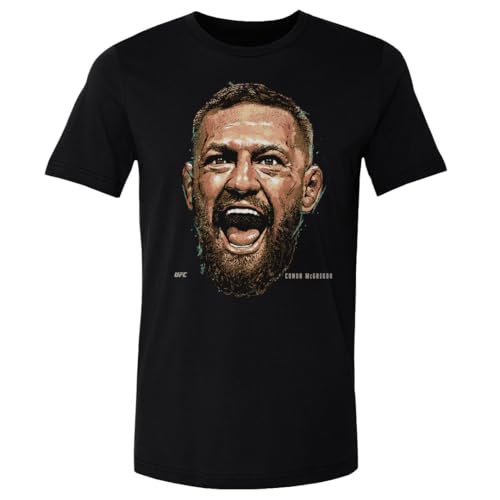 500 LEVEL Conor McGregor UFC Shirt - Conor McGregor Portrait WHT (Black Medium)