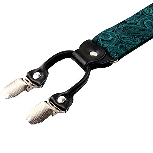 Alizeal Paisley Suspenders and Bow Tie for Men with Pocket Square Set - Image 5