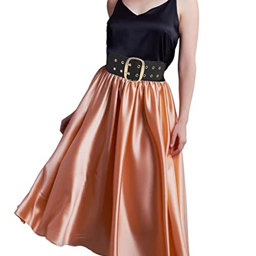 Leather Waist Belts Women Wide Retro Chunky Buckle Elastic Belts for Jeans Dress Women Jeans Belt3