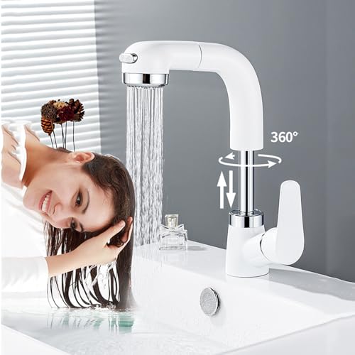 Robinet de lavabo 2 modes de jet orientable pour vasque de salle de bain - 2