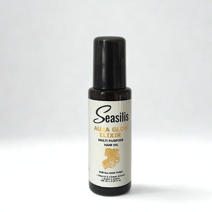 Saç Bakım Yağı, Seasilis Aura Glow Elixir Besleyici ve Onarıcı, Tüm Saç Tipleri için, 100 ml