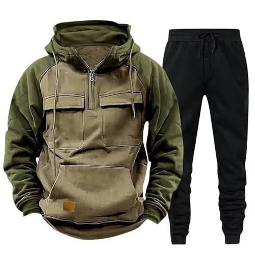 Genérico Conjunto De Chándal Para Hombre Algodon Cómodo Trabajo Chandal Hombre Completo Talla Grande Ropa Deportiva Retro Al Aire Libre Ropa De Deportivo 2 Piezas Abrigo Chaqueta Hoodie Jersey