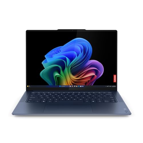 Lenovo Yoga Slim 7 14Q8X9   Ordenador portátil Copilot + 14'' 3K OLED 90Hz (Qualcomm   SD Elite X, RAM 16GB, SSD 512GB, Windows 11 Home) Teclado retroiluminado AZERTY FR   Cósmico Azul